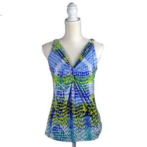 Michael Kors Womens Twist Front Tank Top Blue